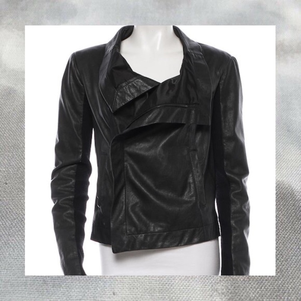 YAYA AFLALO ya-ya vapor onyx black leather jacket